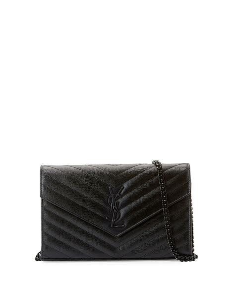 monogram ysl matelasse leather wallet on chain black|ysl wallet on chain sale.